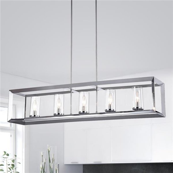 Warehouse Of Tiffany Warehouse of Tiffany HM067CH-5 41 in. 5-Light Ciel Chandelier - Chrome Finish HM067CH/5